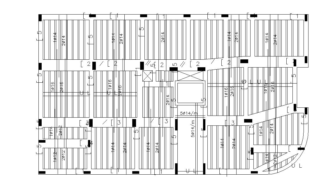 Slab and RCC Column Structure Work Design CAD File