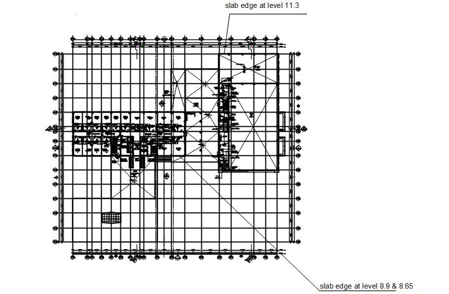 Slab, column and beam details of structure in AutoCAD 2D drawing, dwg file, CAD file