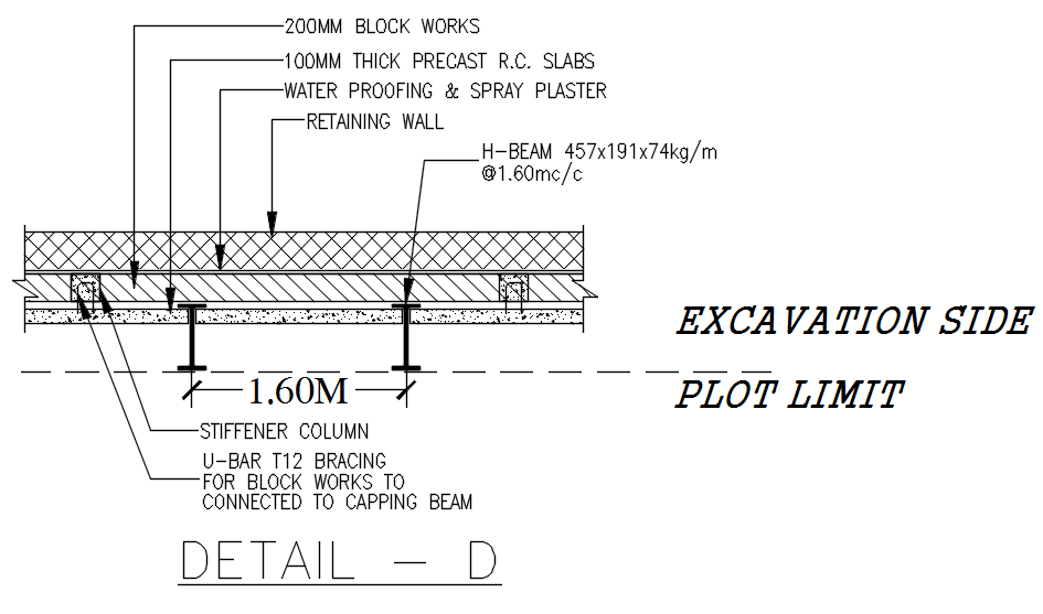 Slab section detail in AutoCAD drawing, dwg file, CAD file