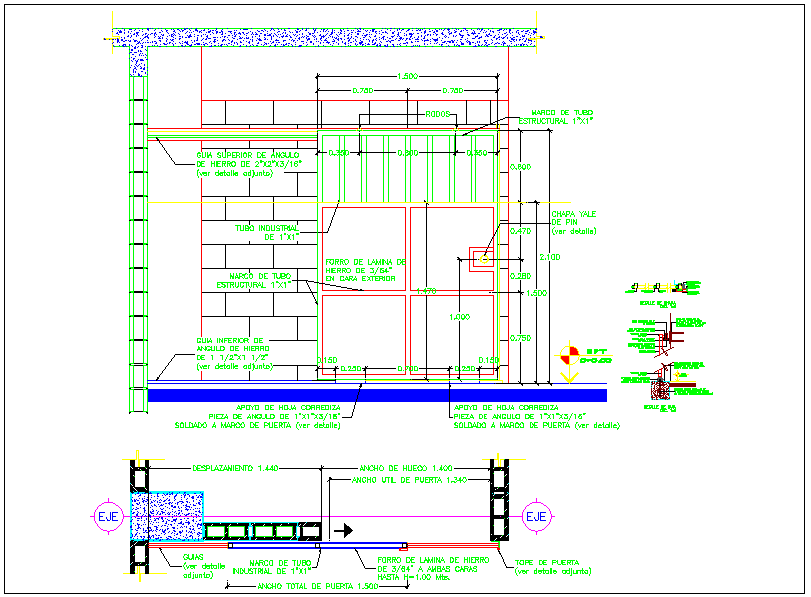 Sliding door design with guide