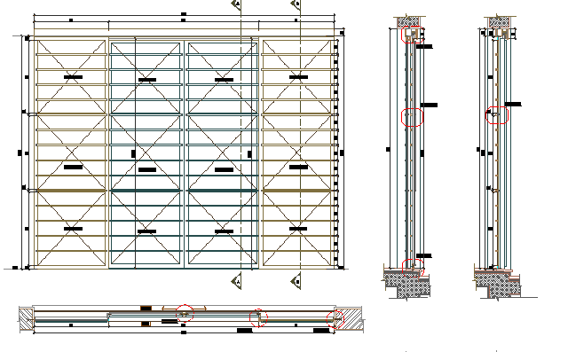 Sliding door installation details dwg file
