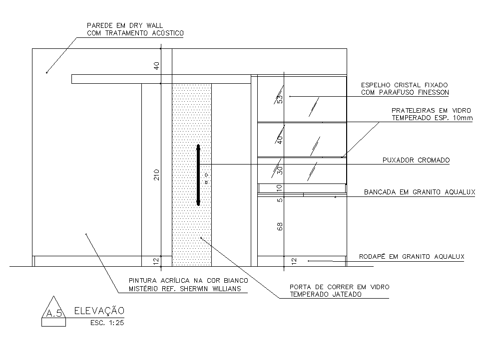 Sliding Door Closet Furniture Section Drawing Download DWG File
