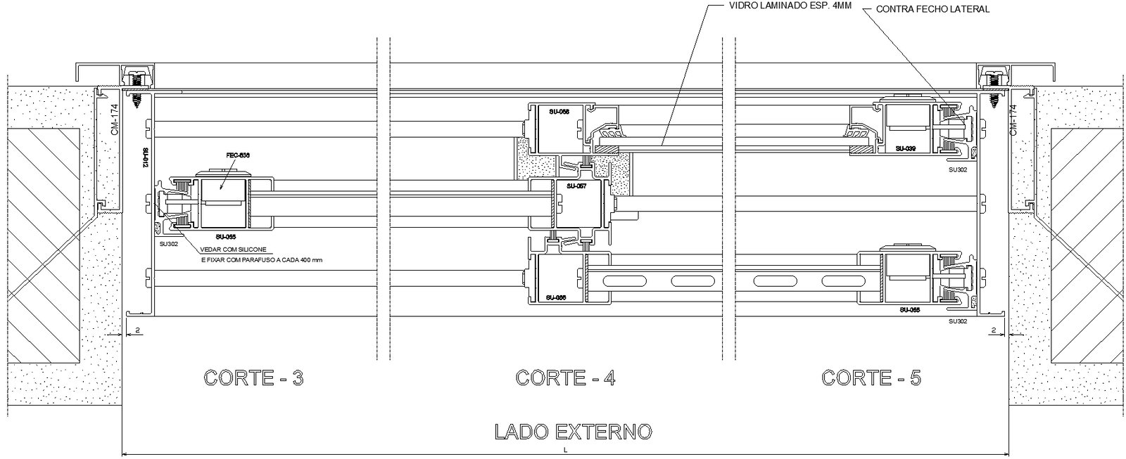 Sliding Window Details AutoCAD DWG File