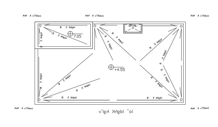 Slope Plan Of 14x9 Meter 3 BHK House Terrace Plan AutoCAD File