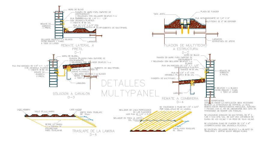 Sloped Roof Covering detail in Cad File