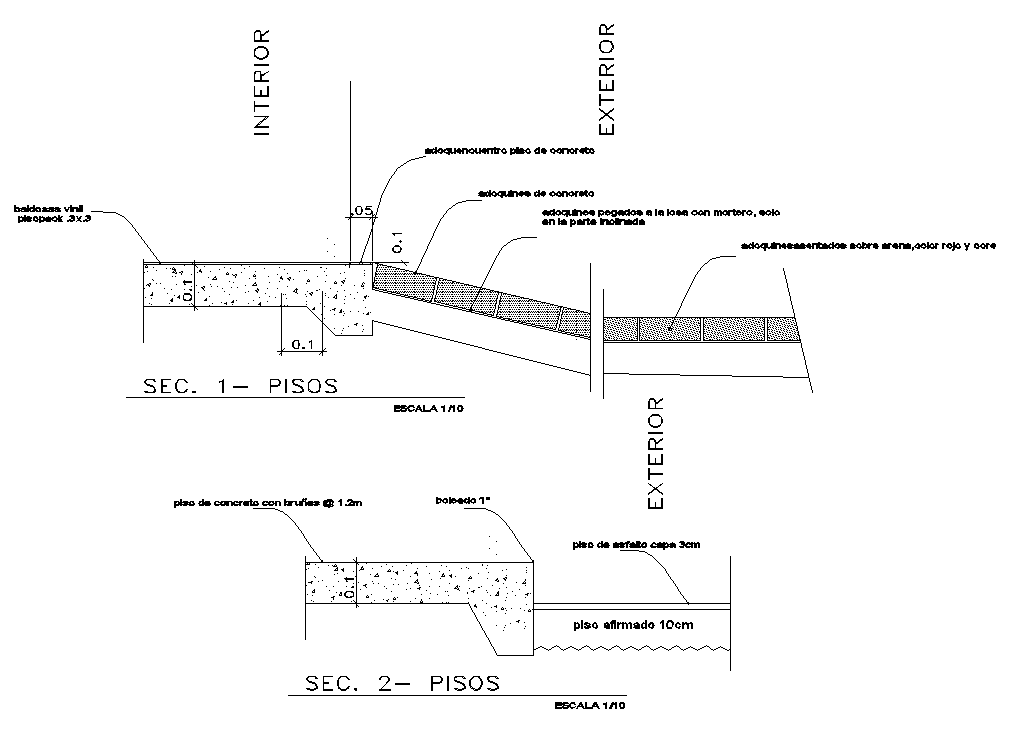 Sloping ramp Section CAD Drawing Free Download DWG File