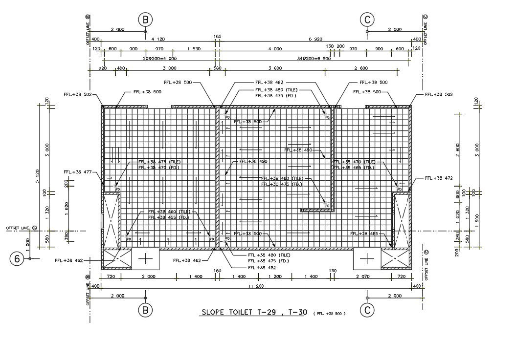 Slop plan detail given in this drawing. Download this 2d autocad drawing file.