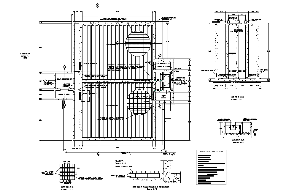 Slow filter plan and section layout file