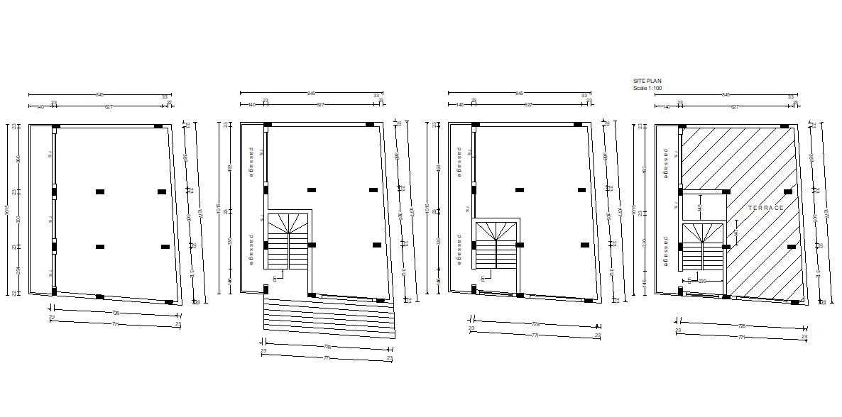 Small Business Building Design With All Floor AutoCAD File Free