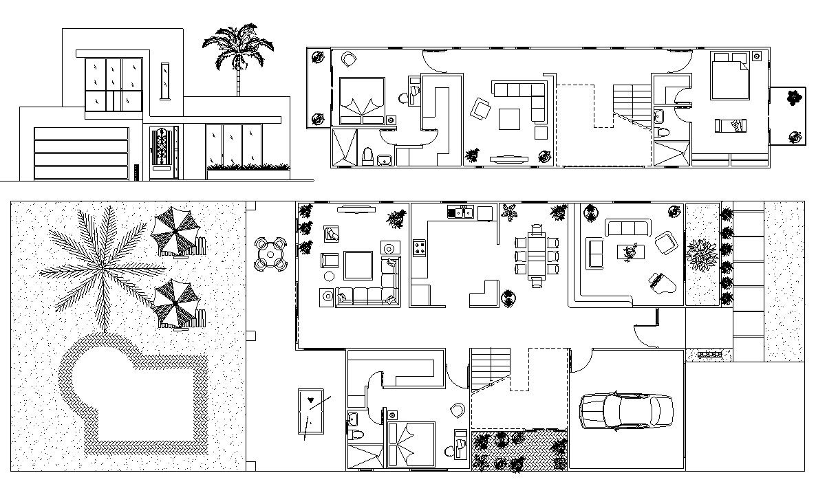 Small farmhouse plan CAD file with layout and construction details
