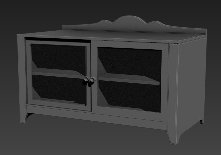 Small Glass And Wooden Showcase 3D MAX File