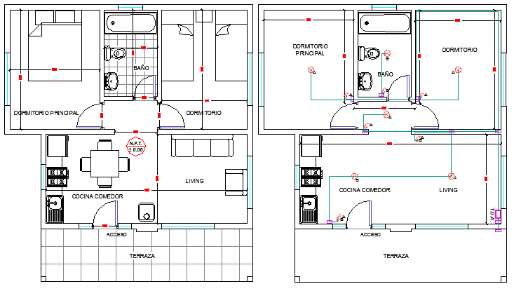 Small House Architecture Design and Structure Details dwg file