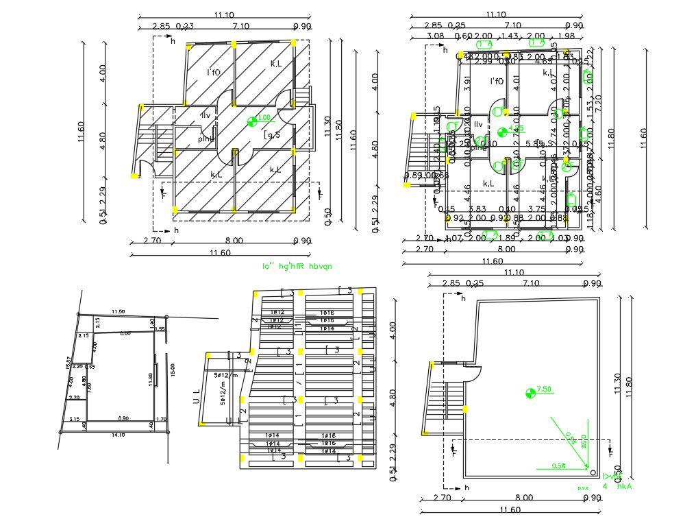 Small House Building Planning With Dimension AutoCAD Drawing
