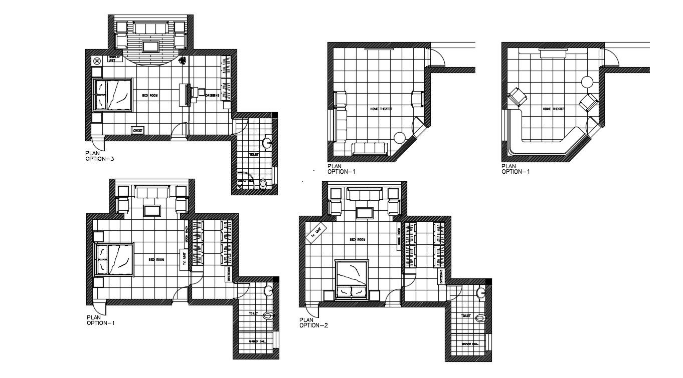 Small Master Bedroom Layout CAD File