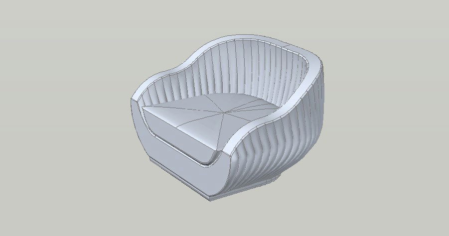 Small armchair 3d block cad drawing details dwg file