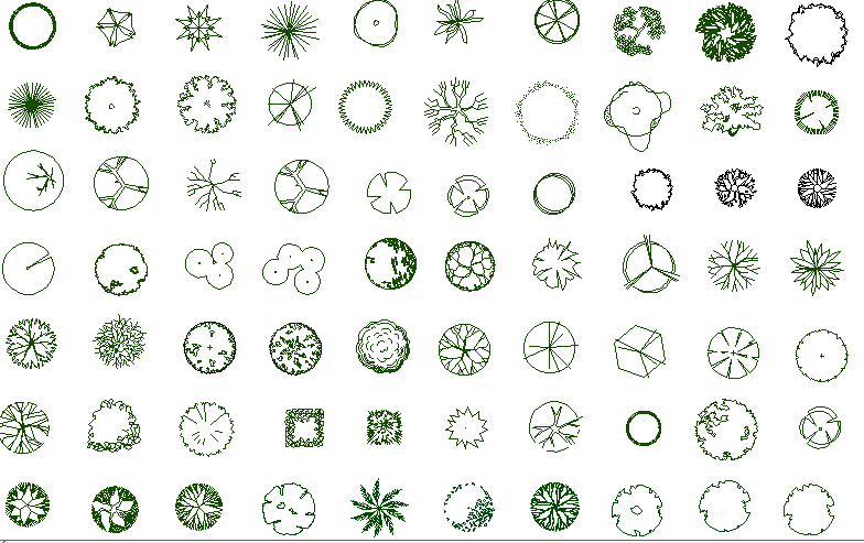 Small garden decorative plant design blocks dwg file