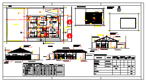 Small house design drawing with roof trust design