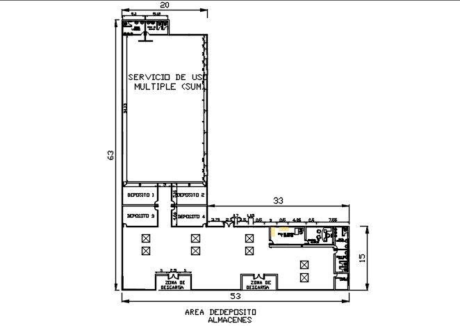 Small office building plan detail dwg file