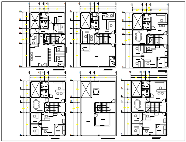 Small office plan detail and center line plan detail dwg file