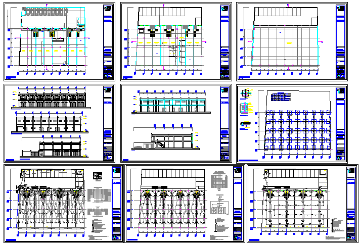 Small shopping center detailed architecture project dwg file