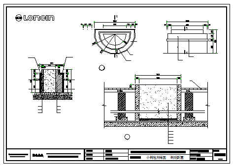 Small tree pool large sample and tree pit section design drawing