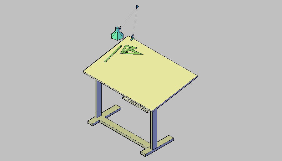 Small wooden table 3d elevation cad block details dwg file