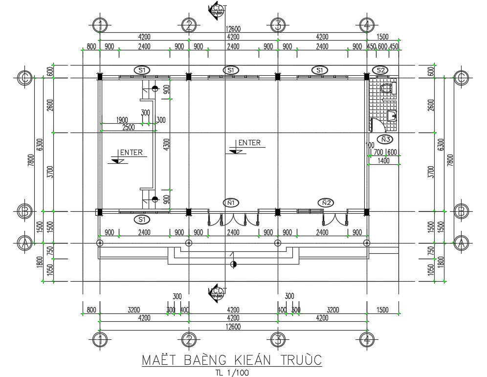 Small Building Floor Plan Drawing DWG File