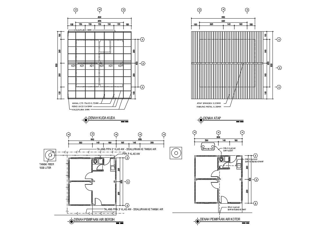 Small Building Floor Plan With Working Drawing AutoCAD File