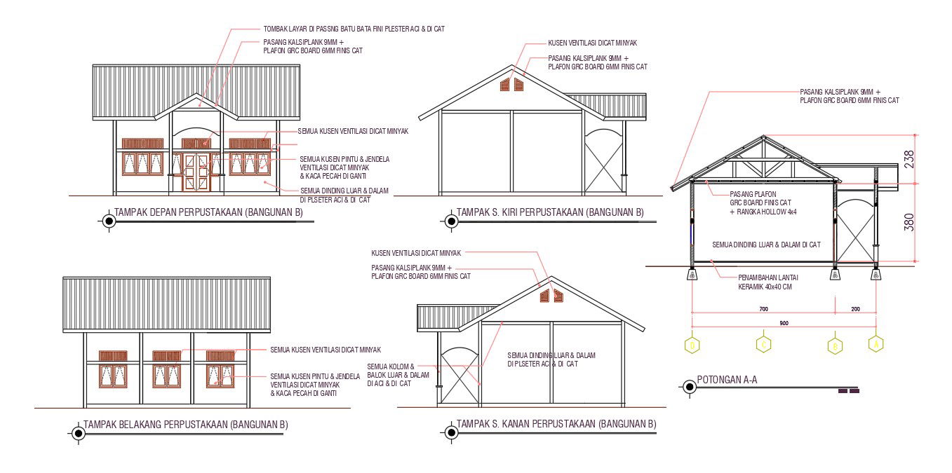 Small House Building CAD Drawing DWG File