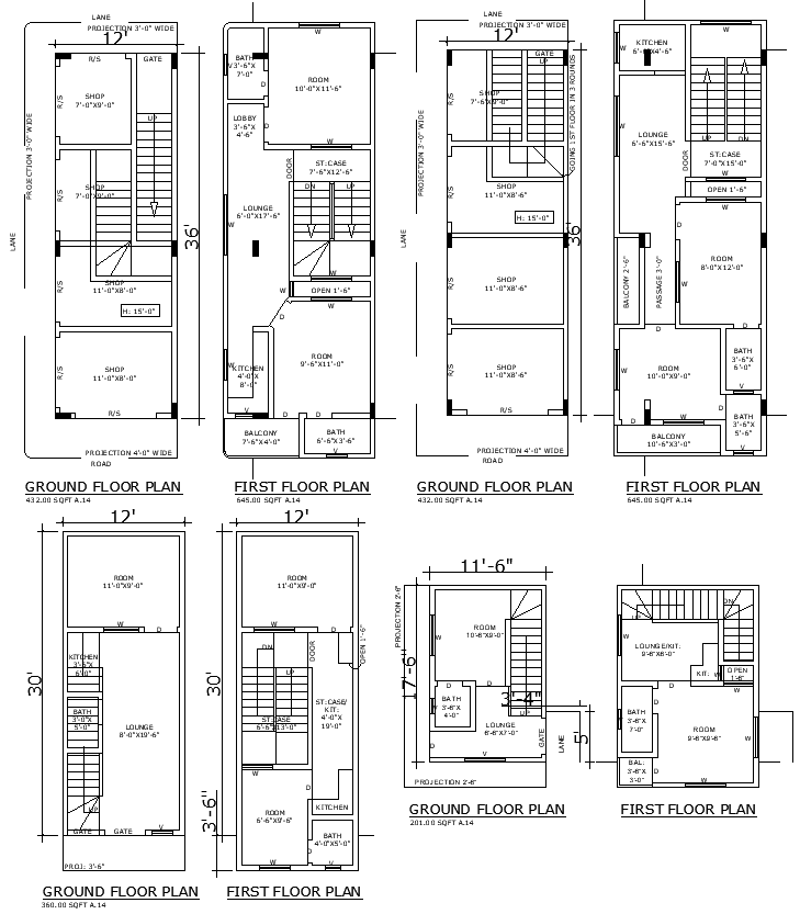 Small Rooms Hall and Kitchen Design CAD DWG Download