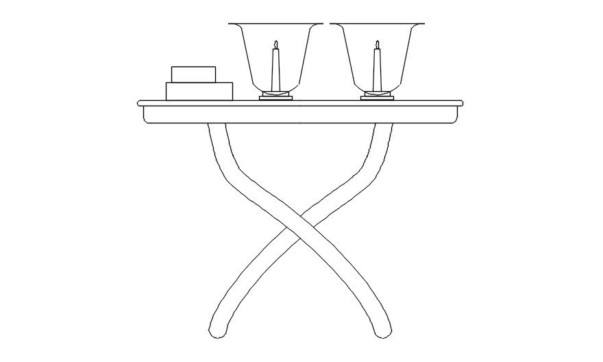 Small dining table design in AutoCAD drawing, dwg file, CAD file