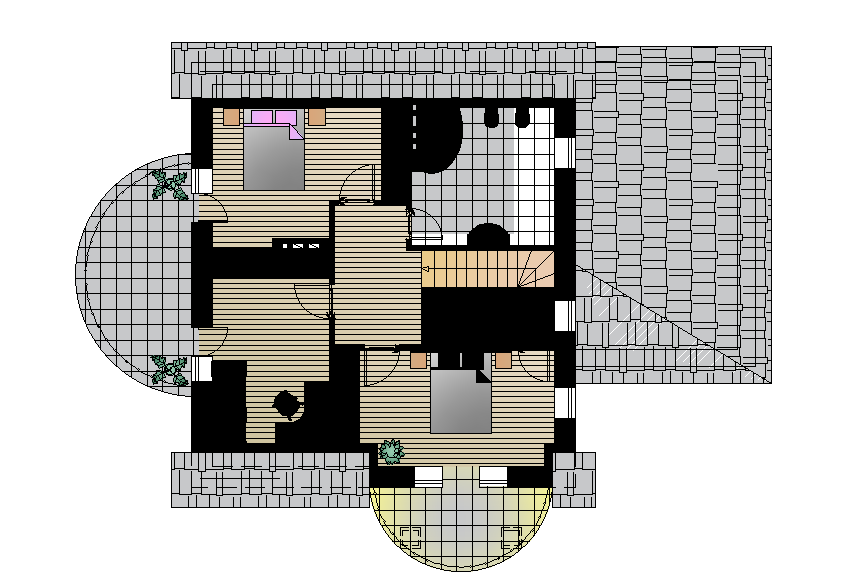 Small family house plan is given in this Autocad drawing file. Download now.