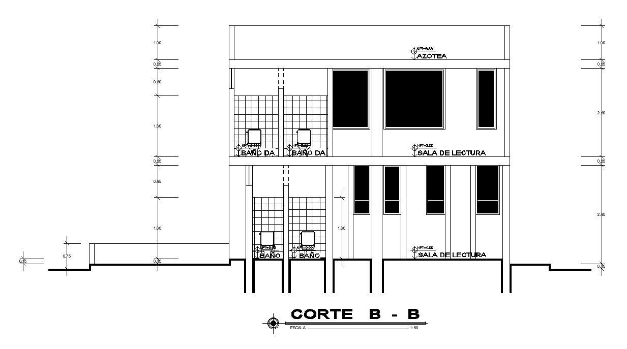 Small home section details are given in this cad file. Download this cad file now.
