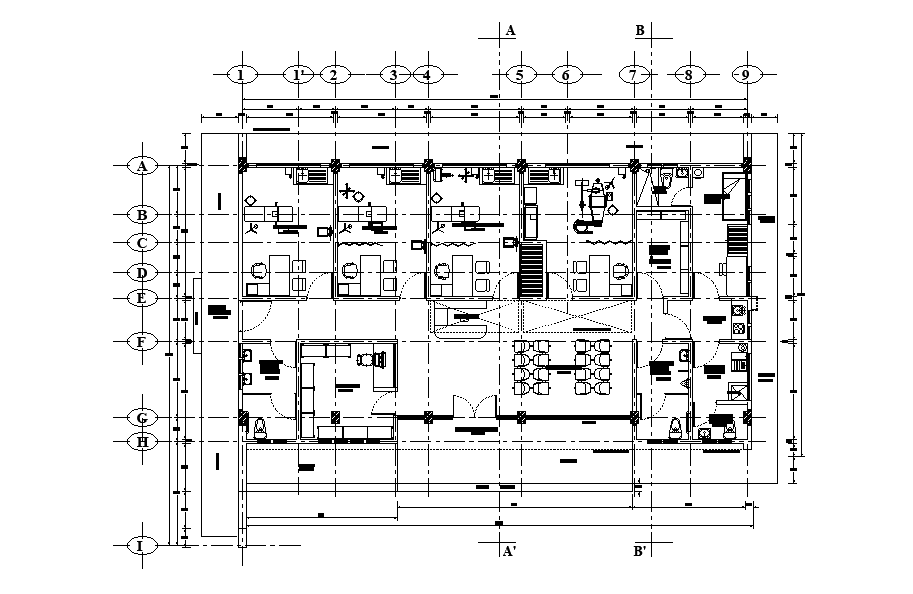 Small hospital building plan is given in this Autocad drawing file. Download the Autocad drawing file.