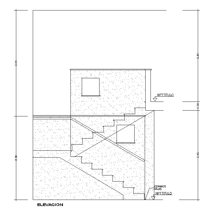 Small house side elevation is given in this cad file. Download this cad file now.