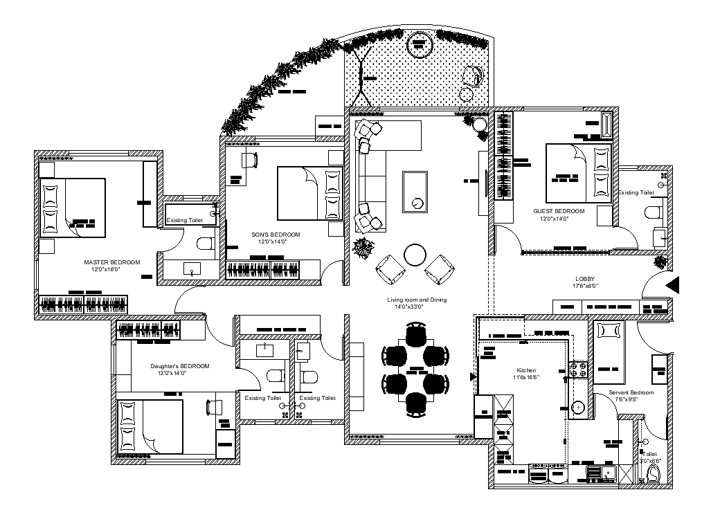 Small villa house beautiful interior design cad drawing is given in this cad file. Download this cad file now.