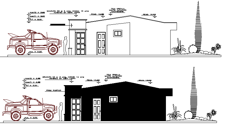 Social Housing Flats Architecture Design and Elevation dwg file