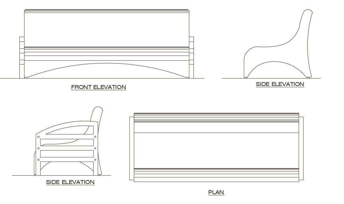 Sofa Plan And Elevation Furniture CAD Blocks DWG File
