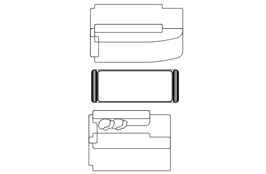 2D Sofa Bed and Diwan Furniture CAD Block in DWG Format