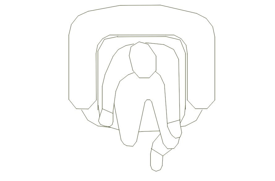 2D Sofa Chair Top View DWG for Interior Design Layouts