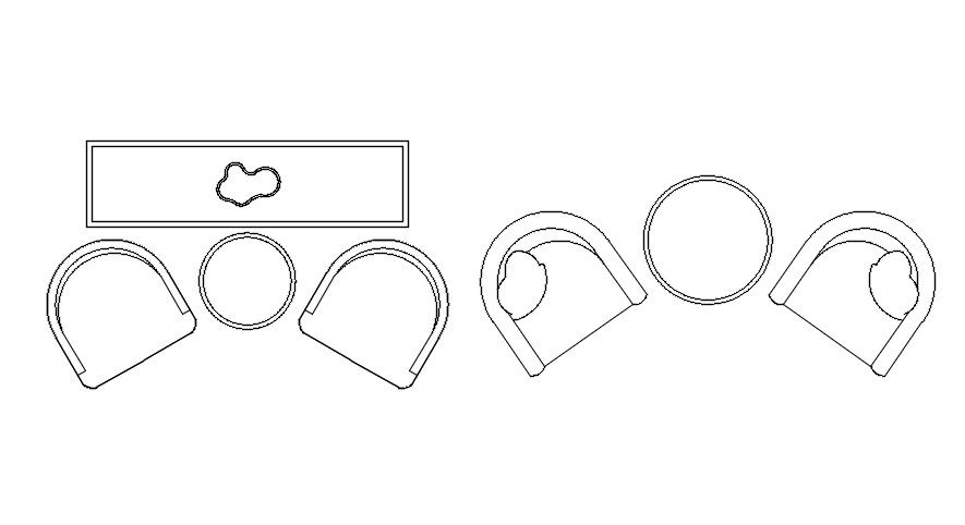 Sofa chair with center table cad block in AutoCAD, Dwg file.