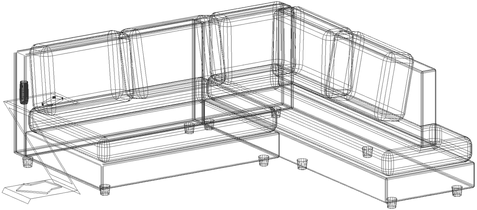 Sofa design 3d art dxf autocad drawing .