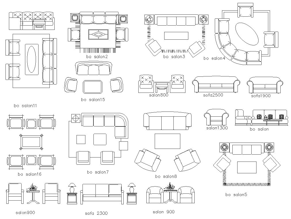 Sofa Set and Chair Plan with Elevation AutoCAD DWG file