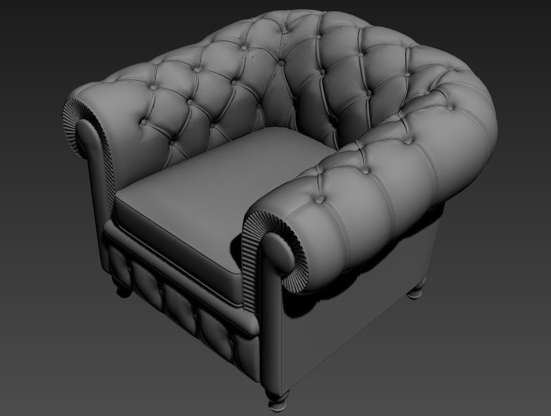 Soft One Seater Sofa In 3D MAX File Free 