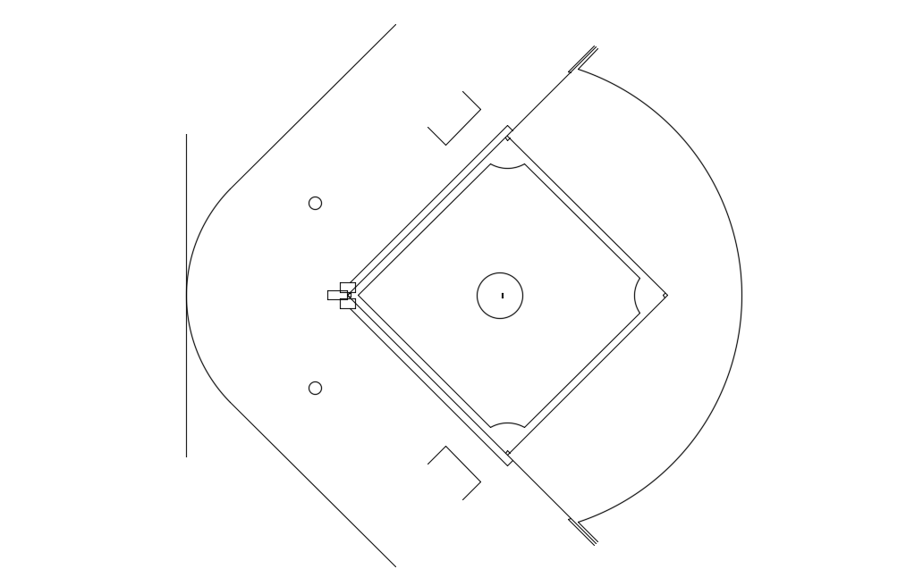 Soft ball field play ground with sport area dwg file