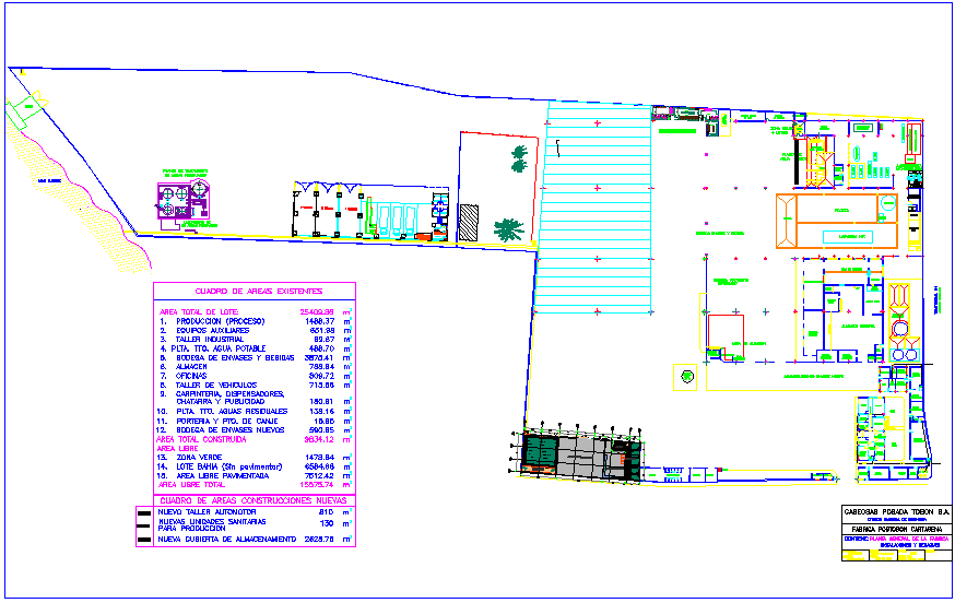 Soft drink soda factory general plan dwg file
