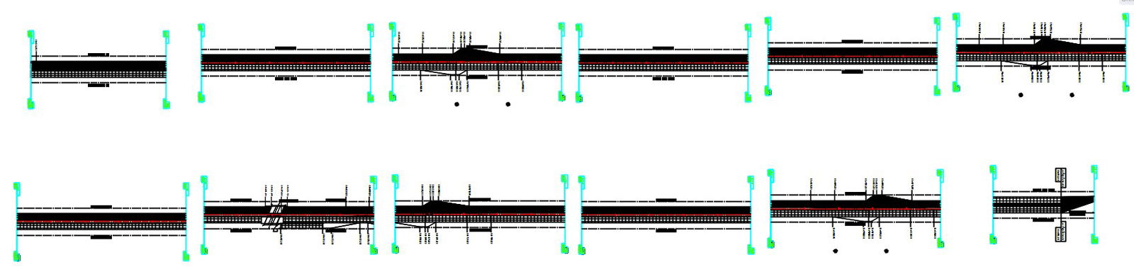 Soil cement subbase design sections in AutoCAD 2D drawing, CAD file, dwg file