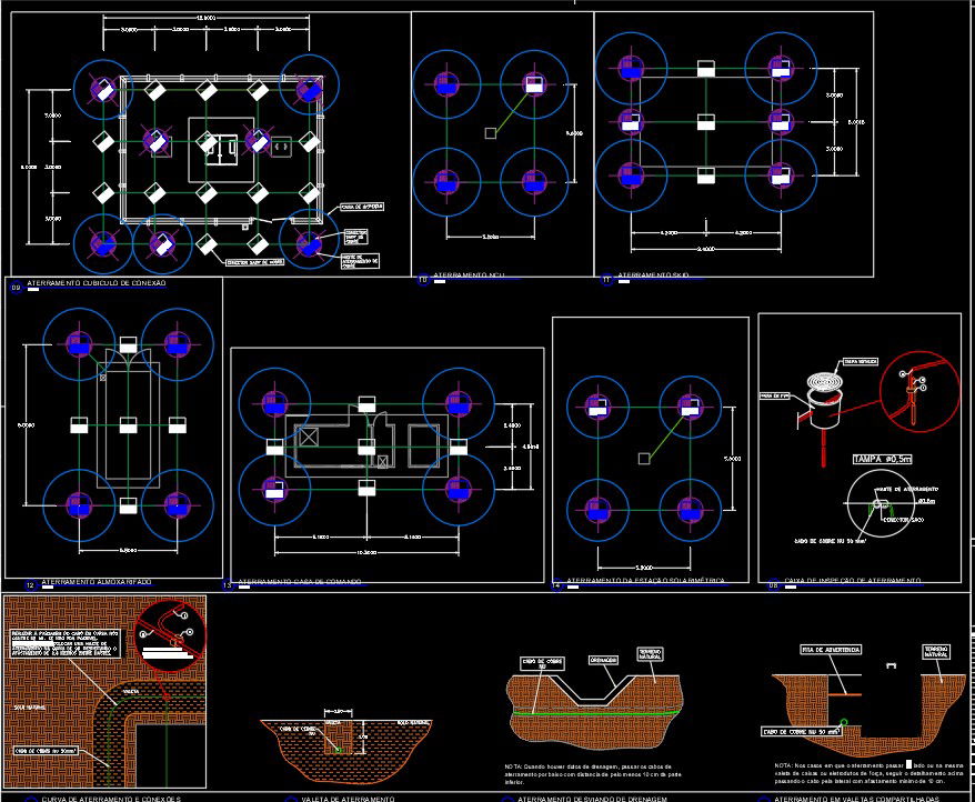 Solar Panel Controlling System Installation Details in AutoCAD DWG Files