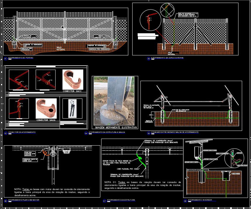 Solar Panel Installation Details in AutoCAD DWG File