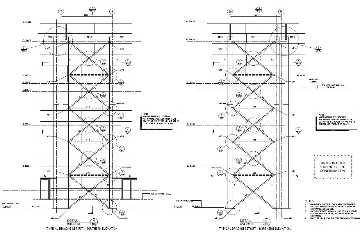 South And North Side Factory Elevation PDF File Free Download